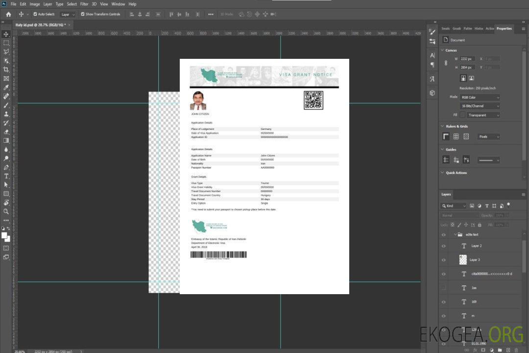 Visa électronique iranien en modèle Word et PDF template Visa électronique iranien en modèle Word et PDF template